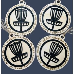 DISC GOLF Custom Mini Bag Tag Trophy 2 Layer Wood Discgolfer Personalized